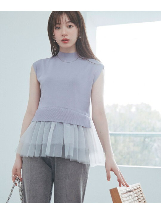 楽天市場】【SALE／50%OFF】チュールフリルレイヤードニット NATURAL 