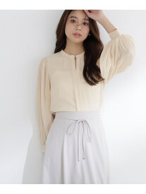 メタルポイント楊柳ブラウス NATURAL BEAUTY BASIC ナチュラルビューティベーシック トップス シャツ・ブラウス ホワイト グレー【送料無料】[Rakuten Fashion]