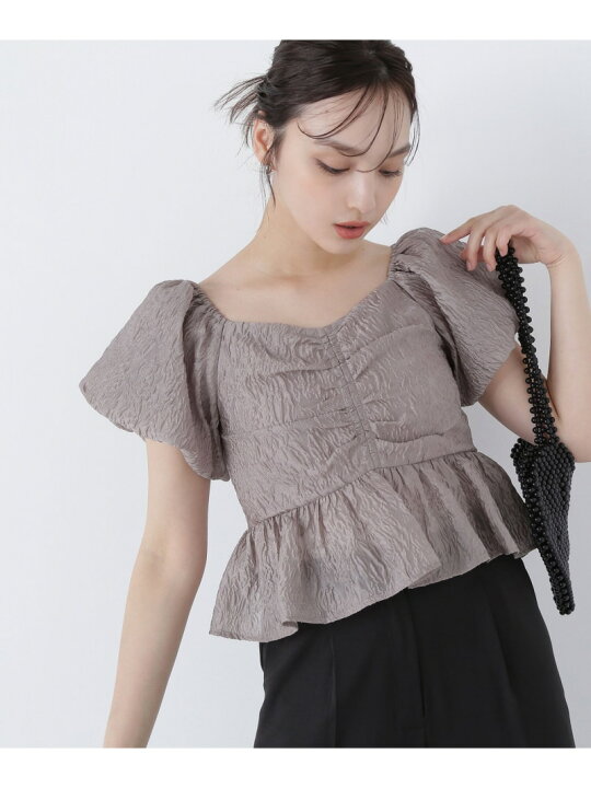 楽天市場】ジャガードクロップドブラウス NATURAL BEAUTY BASIC 