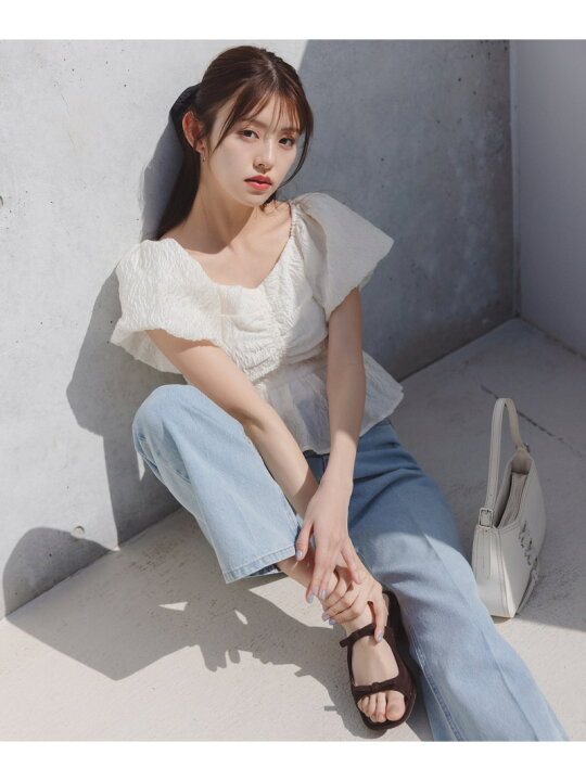 楽天市場】ジャガードクロップドブラウス NATURAL BEAUTY BASIC 