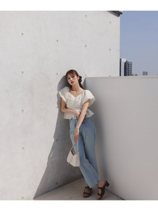 楽天市場】ジャガードクロップドブラウス NATURAL BEAUTY BASIC 