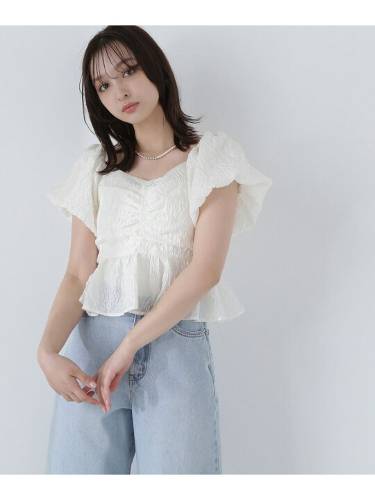 楽天市場】ジャガードクロップドブラウス NATURAL BEAUTY BASIC 