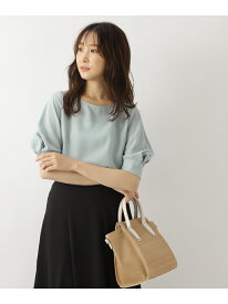 【SALE／10%OFF】[洗える]タックスリーブブラウス五分袖 NATURAL BEAUTY BASIC ナチュラルビューティベーシック シャツ/ブラウス シャツ/ブラウスその他 グリーン グレー ネイビー【RBA_E】【送料無料】[Rakuten Fashion]