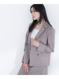【SALE／30%OFF】ライトツイル SETUP ダブルブレストジャケット NATURAL BEAUTY BASIC ナチュラルビューティベーシック ジャケット・アウター テーラードジャケット・ブレザー ブラウン ベージュ【RBA_E】【送料無料】[Rakuten Fashion]