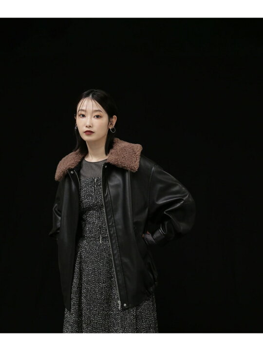 楽天市場】【SALE／10%OFF】フェイクレザーボアブルゾン 24AW NATURAL 