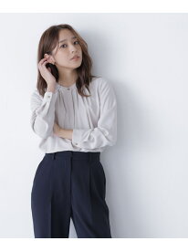 フロントタックブラウス NATURAL BEAUTY BASIC ナチュラルビューティベーシック トップス シャツ・ブラウス ホワイト グレー グリーン ベージュ【送料無料】[Rakuten Fashion]