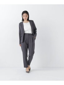 ＜マシンウォッシャブル＞パウダリーツイル SETUP テーパードパンツ NATURAL BEAUTY BASIC ナチュラルビューティベーシック パンツ その他のパンツ ブラウン グレー【先行予約】*【送料無料】[Rakuten Fashion]