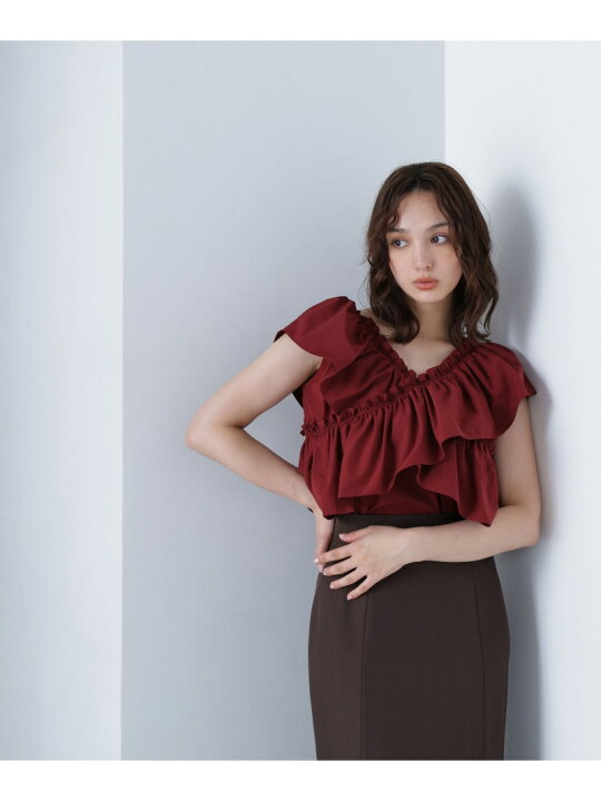 楽天市場】【SALE／30%OFF】クロスフリルギャザーブラウス NATURAL 