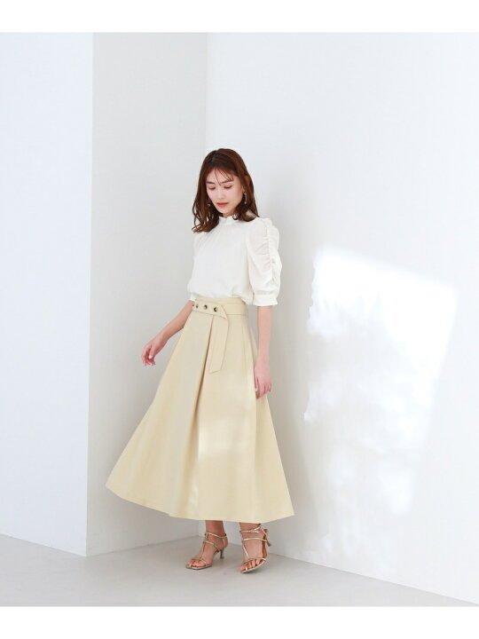 楽天市場】【SALE／60%OFF】ボタンベルトフレアスカート NATURAL  