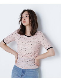【SALE／30%OFF】ドットバイカラーカットソー NATURAL BEAUTY BASIC ナチュラルビューティベーシック トップス カットソー・Tシャツ ピンク ブラック【RBA_E】【送料無料】[Rakuten Fashion]