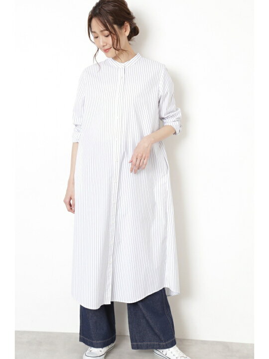 楽天市場】【SALE／30%OFF】[洗える]ストライプシャツワンピース 