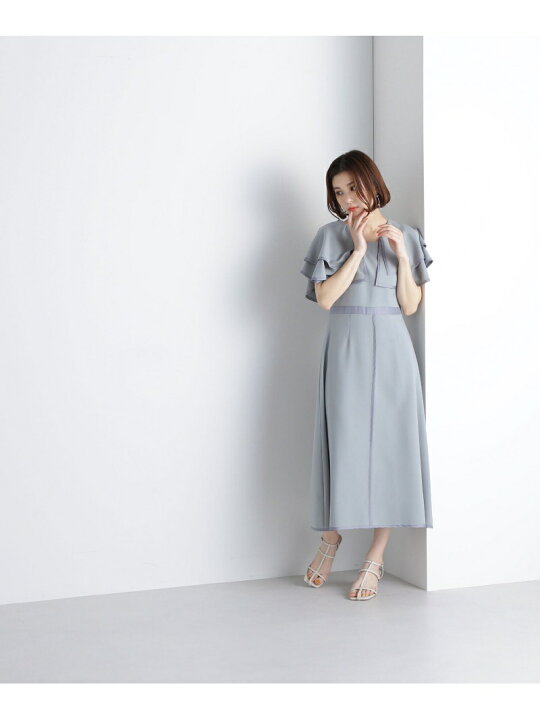 楽天市場】【SALE／50%OFF】バイカラーラッフルスリーブワンピース 