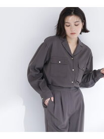 【SALE／50%OFF】ダブルポケットシャツ SETUP シャツ NATURAL BEAUTY BASIC ナチュラルビューティベーシック トップス シャツ・ブラウス ベージュ グレー【RBA_E】【送料無料】[Rakuten Fashion]