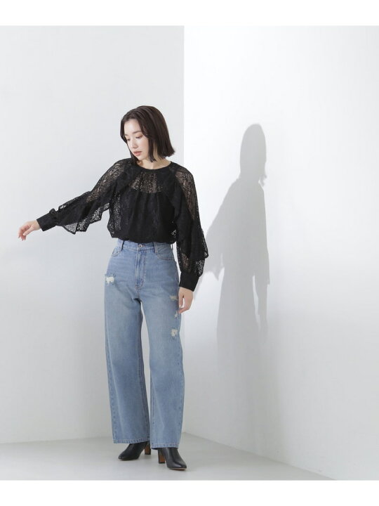 楽天市場】【SALE／60%OFF】ラッフルスリーブレースブラウス NATURAL 