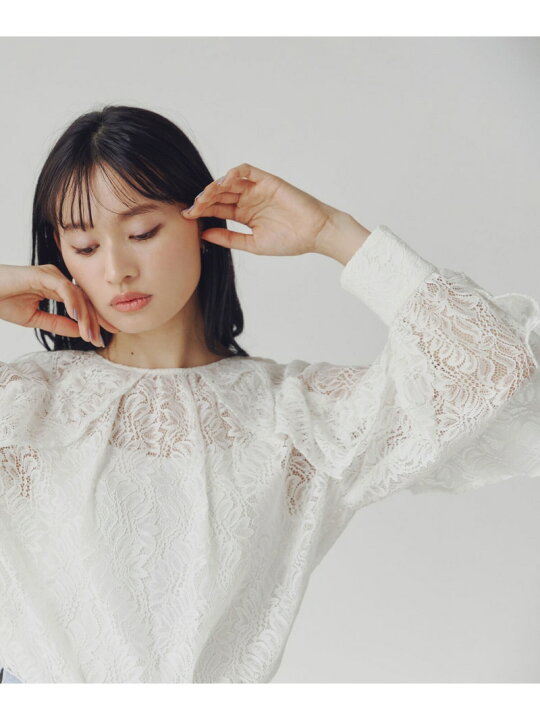 楽天市場】【SALE／60%OFF】ラッフルスリーブレースブラウス NATURAL 