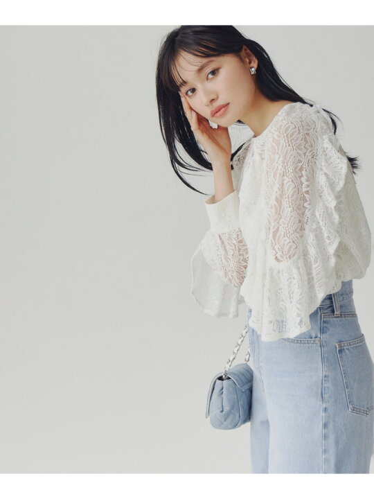 楽天市場】【SALE／60%OFF】ラッフルスリーブレースブラウス NATURAL 