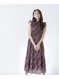 オータムチェックシャーリングワンピース NATURAL BEAUTY BASIC ナチュラルビューティベーシック ワンピース・ドレス ワンピース ベージュ ブラウン【先行予約】*【送料無料】[Rakuten Fashion]