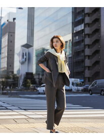 リネンライク SETUP ストレートパンツ NATURAL BEAUTY BASIC ナチュラルビューティベーシック パンツ その他のパンツ ベージュ ブラウン【送料無料】[Rakuten Fashion]
