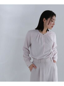 フロントタックブラウス NATURAL BEAUTY BASIC ナチュラルビューティベーシック トップス シャツ・ブラウス ホワイト グリーン ピンク グレー【送料無料】[Rakuten Fashion]