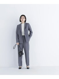 メランジシャークスキン SETUP ストレートパンツ NATURAL BEAUTY BASIC ナチュラルビューティベーシック パンツ その他のパンツ ベージュ グレー【送料無料】[Rakuten Fashion]