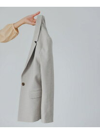 メランジシャークスキン SETUP テーラードジャケット NATURAL BEAUTY BASIC ナチュラルビューティベーシック ジャケット・アウター テーラードジャケット・ブレザー グレー ベージュ【送料無料】[Rakuten Fashion]