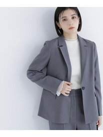 【SALE／50%OFF】メランジシャークスキン SETUP テーラードジャケット NATURAL BEAUTY BASIC ナチュラルビューティベーシック ジャケット・アウター テーラードジャケット・ブレザー グレー ベージュ【RBA_E】【送料無料】[Rakuten Fashion]