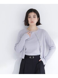 シアーラインニットアンサンブル NATURAL BEAUTY BASIC ナチュラルビューティベーシック トップス カーディガン ホワイト イエロー ブラック【送料無料】[Rakuten Fashion]