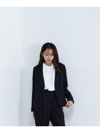 パウダーツイル SETUP ノーカラージャケット 24AW NATURAL BEAUTY BASIC ナチュラルビューティベーシック ジャケット・アウター テーラードジャケット・ブレザー ネイビー【送料無料】[Rakuten Fashion]