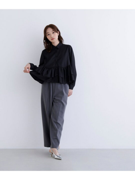 楽天市場】【SALE／10%OFF】ティアードフリルペプラムブラウス NATURAL 