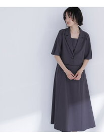【SALE／50%OFF】ショートジャケット&ワンピース NATURAL BEAUTY BASIC ナチュラルビューティベーシック ワンピース・ドレス ワンピース グレー ブラウン パープル【RBA_E】【送料無料】[Rakuten Fashion]