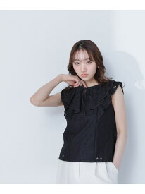 【SALE／30%OFF】ラッフルレース SETUP ブラウス NATURAL BEAUTY BASIC ナチュラルビューティベーシック トップス シャツ・ブラウス ブルー ブラック ベージュ【RBA_E】【送料無料】[Rakuten Fashion]