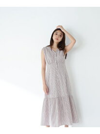 【SALE／30%OFF】Vネックストライプワンピース NATURAL BEAUTY BASIC ナチュラルビューティベーシック ワンピース・ドレス ワンピース ベージュ ブルー【RBA_E】【送料無料】[Rakuten Fashion]