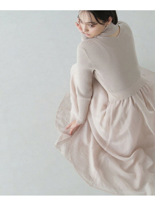 楽天市場】オーガンジードッキングニットワンピース NATURAL BEAUTY 