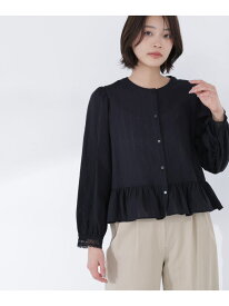 レースカフスブラウス NATURAL BEAUTY BASIC ナチュラルビューティベーシック トップス シャツ・ブラウス オレンジ ブラック ホワイト【先行予約】*【送料無料】[Rakuten Fashion]