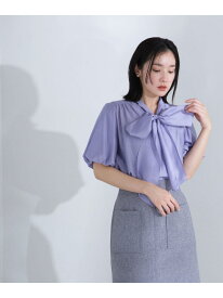 【SALE／30%OFF】シアーボリュームリボンボウブラウス NATURAL BEAUTY BASIC ナチュラルビューティベーシック トップス シャツ・ブラウス ベージュ ネイビー ピンク ブルー【RBA_E】【送料無料】[Rakuten Fashion]