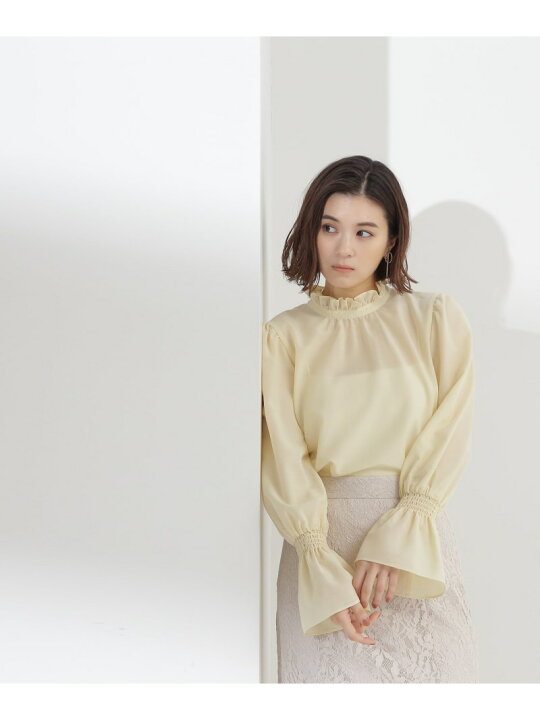 楽天市場】【SALE／30%OFF】スタンドフリルネックブラウス NATURAL 