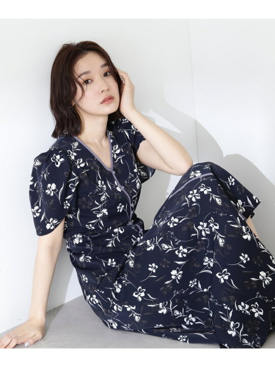 楽天市場】【SALE／30%OFF】バイカラーフラワープリントワンピース 