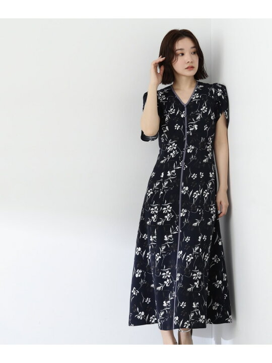 楽天市場】【SALE／30%OFF】バイカラーフラワープリントワンピース  