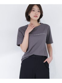 メッセージロゴTシャツ NATURAL BEAUTY BASIC ナチュラルビューティベーシック トップス カットソー・Tシャツ ベージュ グレー ホワイト【先行予約】*【送料無料】[Rakuten Fashion]