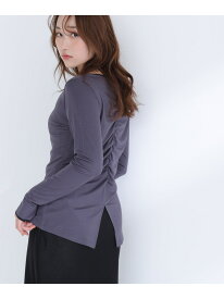 バイカラーバックシャンカットソー NATURAL BEAUTY BASIC ナチュラルビューティベーシック トップス カットソー・Tシャツ ホワイト グレー【先行予約】*【送料無料】[Rakuten Fashion]
