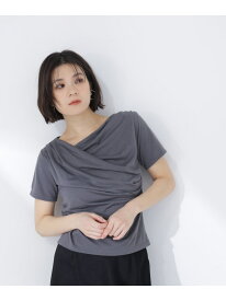 コンパクトドレープカットソー NATURAL BEAUTY BASIC ナチュラルビューティベーシック トップス カットソー・Tシャツ グレー ブラック ホワイト【先行予約】*【送料無料】[Rakuten Fashion]