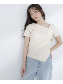 アシメネックリブカットソー NATURAL BEAUTY BASIC ナチュラルビューティベーシック トップス カットソー・Tシャツ イエロー ブラック【先行予約】*【送料無料】[Rakuten Fashion]