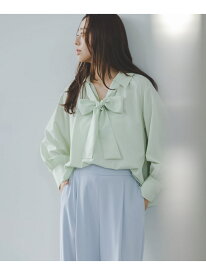 【SALE／30%OFF】スキッパーリボンタイブラウス NATURAL BEAUTY BASIC ナチュラルビューティベーシック トップス シャツ・ブラウス ホワイト ネイビー【RBA_E】【送料無料】[Rakuten Fashion]