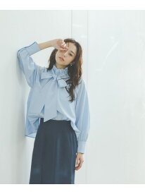 ハイネックリボンボウブラウス NATURAL BEAUTY BASIC ナチュラルビューティベーシック トップス シャツ・ブラウス グレー ホワイト ピンク ブルー【送料無料】[Rakuten Fashion]