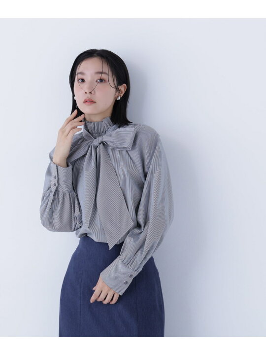 楽天市場】【SALE／30%OFF】ハイネックリボンボウブラウス NATURAL 