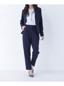 ダブルクロスストレッチ SETUP テーパードパンツ NATURAL BEAUTY BASIC ナチュラルビューティベーシック パンツ その他のパンツ ネイビー ブラック【先行予約】*【送料無料】[Rakuten Fashion]