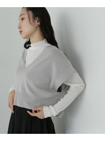 【SALE／10%OFF】Vネックベスト*シアーリブトップス NATURAL BEAUTY BASIC ナチュラルビューティベーシック トップス ニット ブラック ホワイト【RBA_E】【送料無料】[Rakuten Fashion]