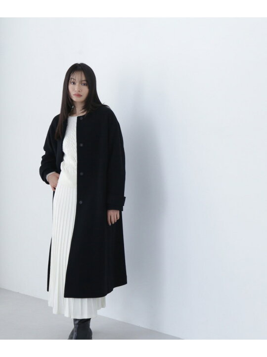 楽天市場】【SALE／10%OFF】フォルムノーカラーロングコート 24AW 