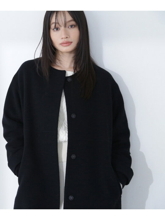 楽天市場】【SALE／10%OFF】フォルムノーカラーロングコート 24AW 
