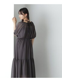【SALE／30%OFF】フロッキードットシアーワンピース* NATURAL BEAUTY BASIC ナチュラルビューティベーシック ワンピース・ドレス ワンピース グレー【RBA_E】【送料無料】[Rakuten Fashion]